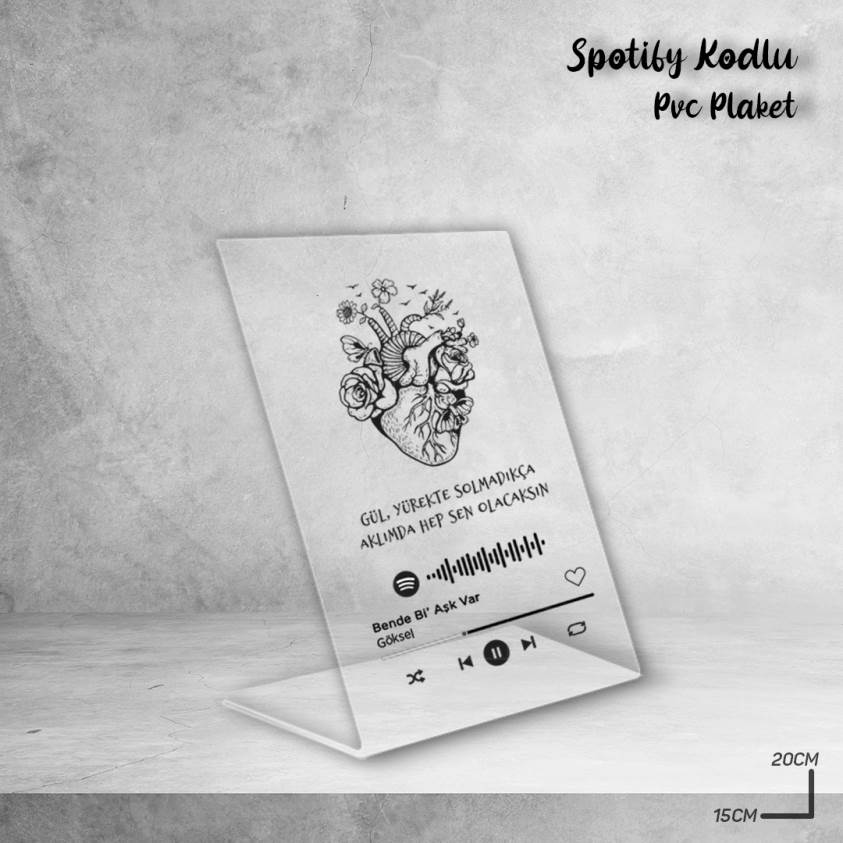 Sevgililer Gününe Özel Spotify Kodlu Pvc Plaket - 05