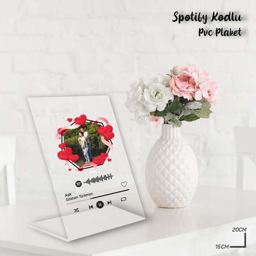 Sevgililer Gününe Özel Spotify Kodlu Pvc Plaket - 03