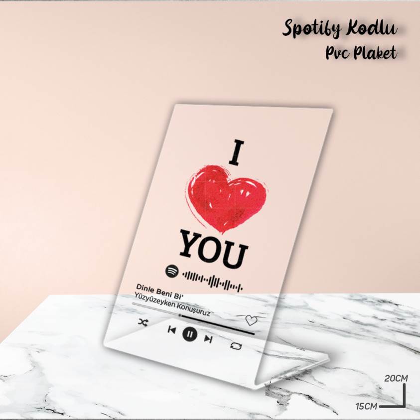 Sevgililer Gününe Özel Spotify Kodlu Pvc Plaket - 01