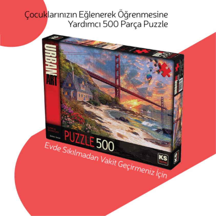 Sunset At Golden Gate 500 Parça Puzzle