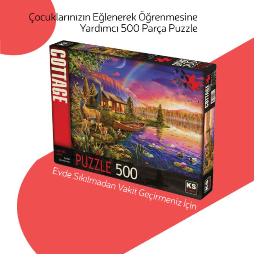 Lakeside Cabin 500 Parça Puzzle