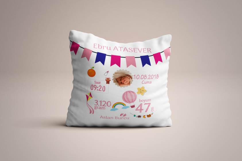 Bebeğinize Özel Tasarım Hediyelik Yastık 1051