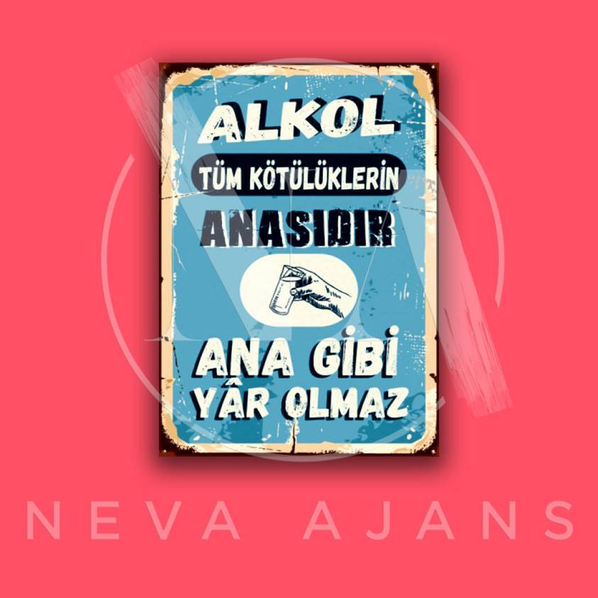 Uv Baskılı Ahşap Retro Poster - 0094
