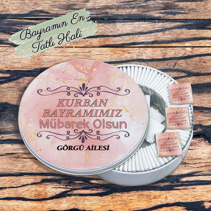 Bayram Çikolatası-Yuvarlak Metal Kutu B059