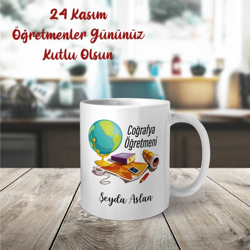 Öğretmenler Gününe Özel Kupa - Çoğrafya Öğretmeni 021