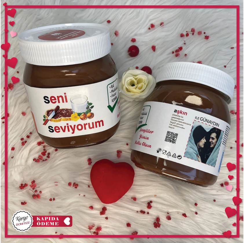 Sevgililer Gününe Özel İsim Baskılı Nutella- 2'li Set - 04