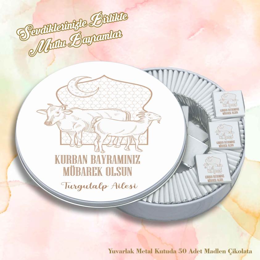 Bayram Çikolatası-Yuvarlak Metal Kutu B070