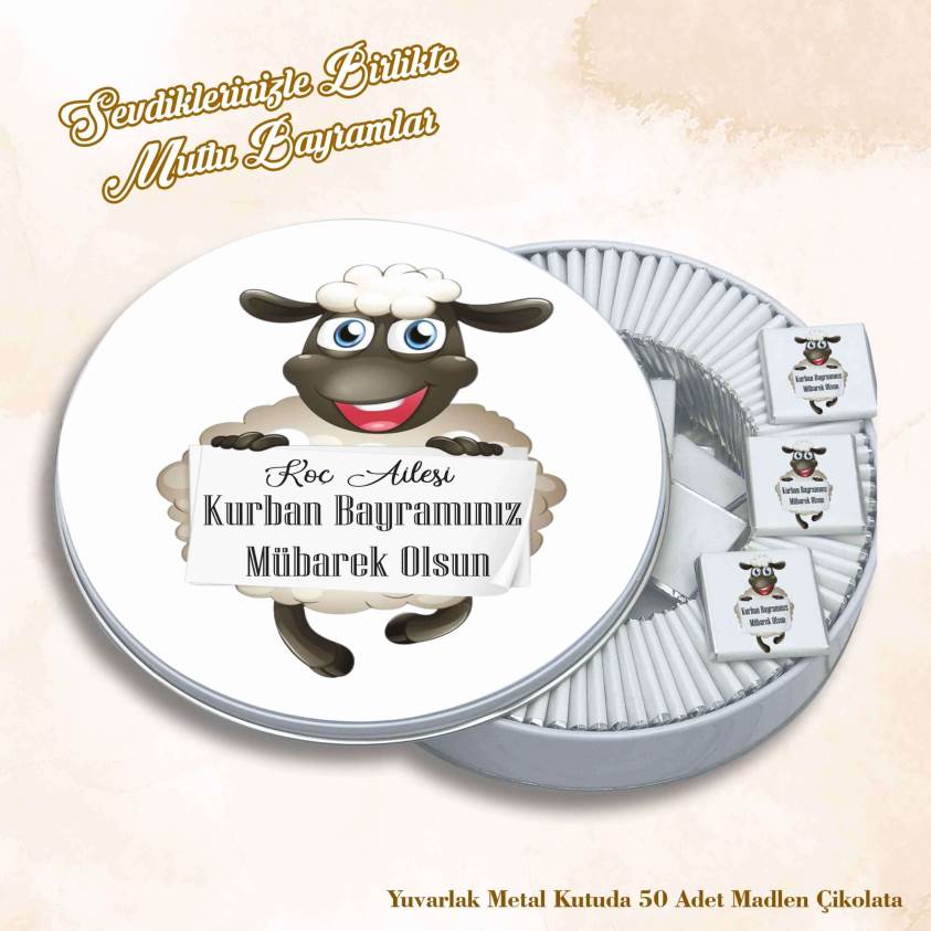 Bayram Çikolatası-Yuvarlak Metal Kutu B067