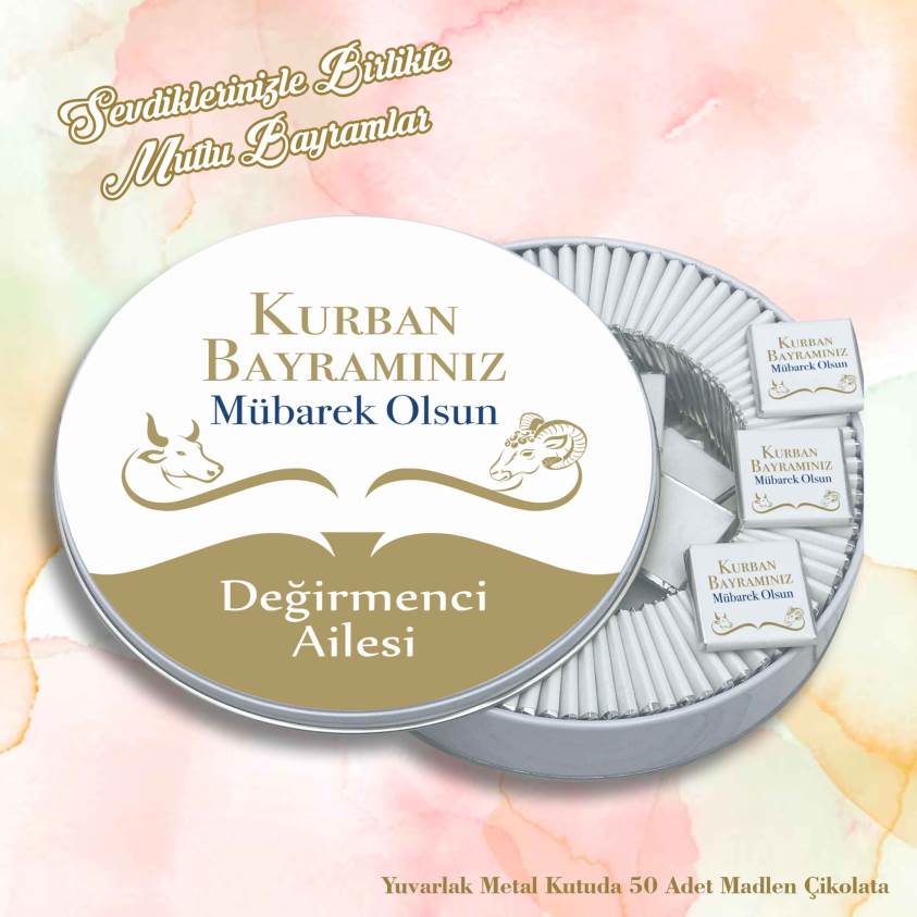 Bayram Çikolatası-Yuvarlak Metal Kutu B065