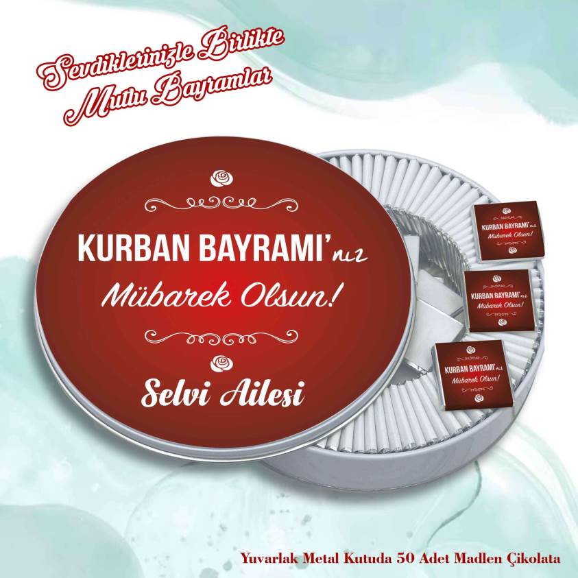 Bayram Çikolatası-Yuvarlak Metal Kutu B064