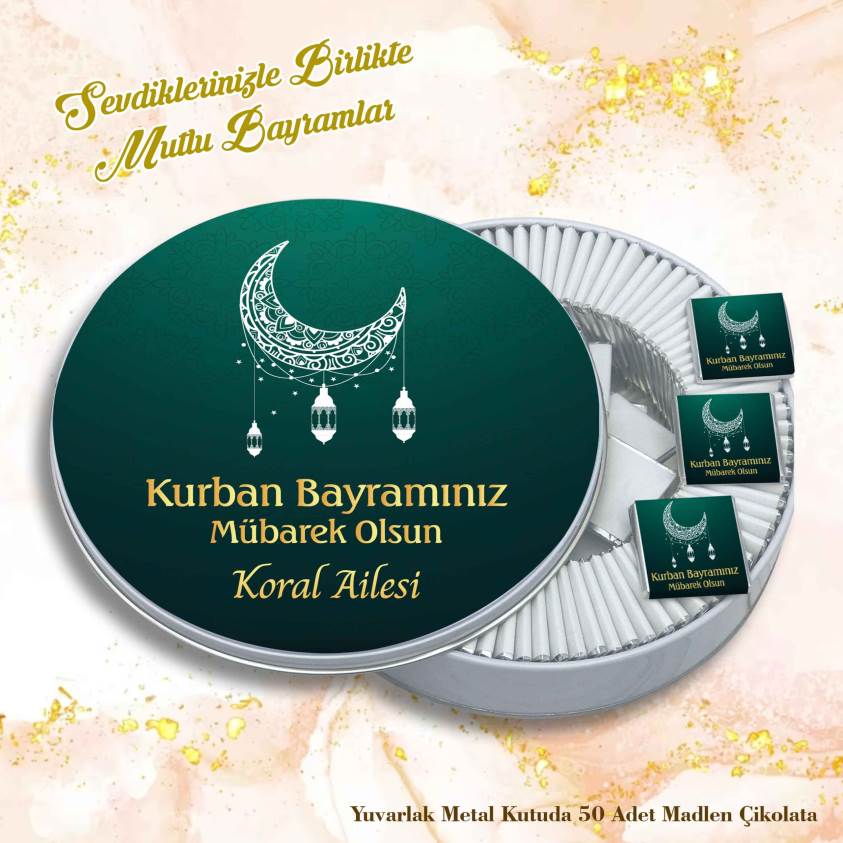 Bayram Çikolatası-Yuvarlak Metal Kutu B061