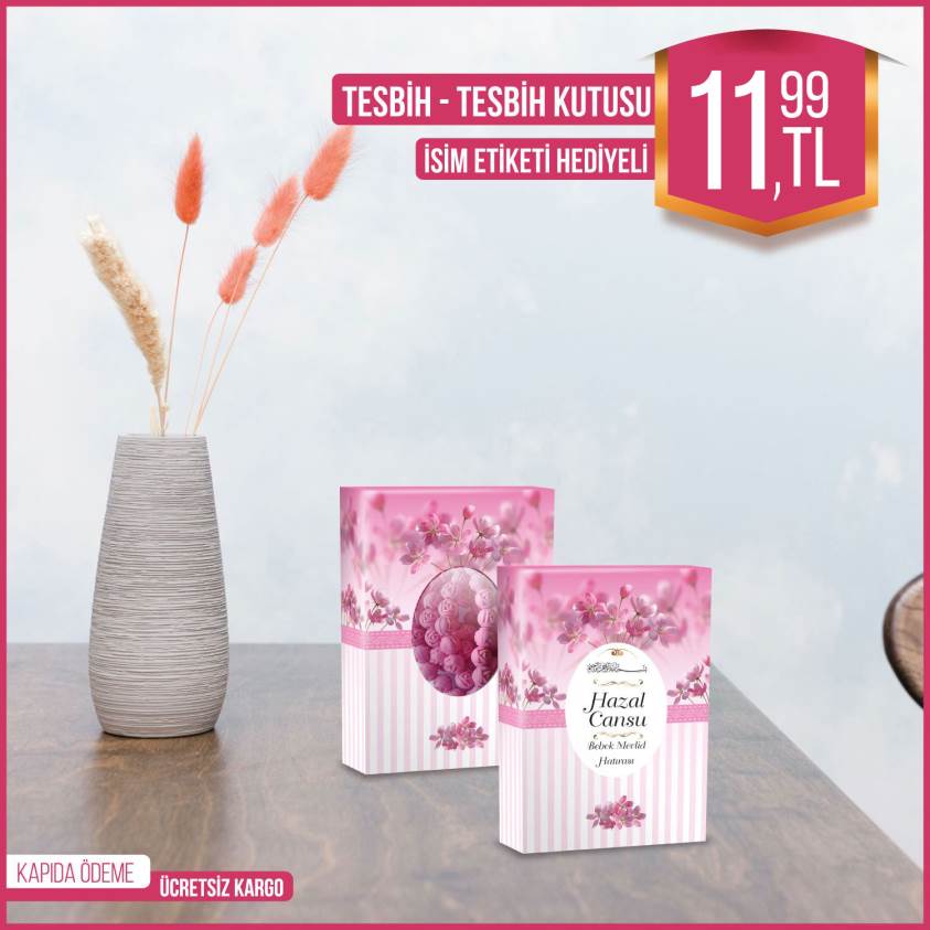 Pembe Tesbih Ve Tesbih Kutusu-148