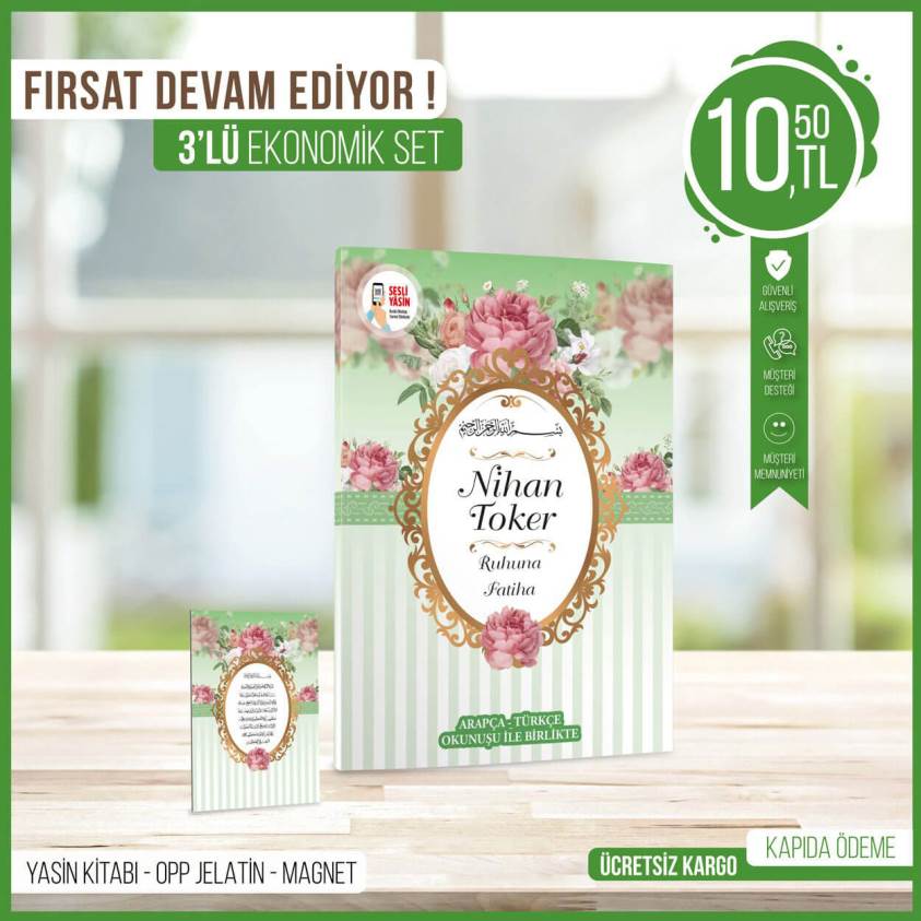 3'lü Jelatinli Yeşil Mevlid Set-113