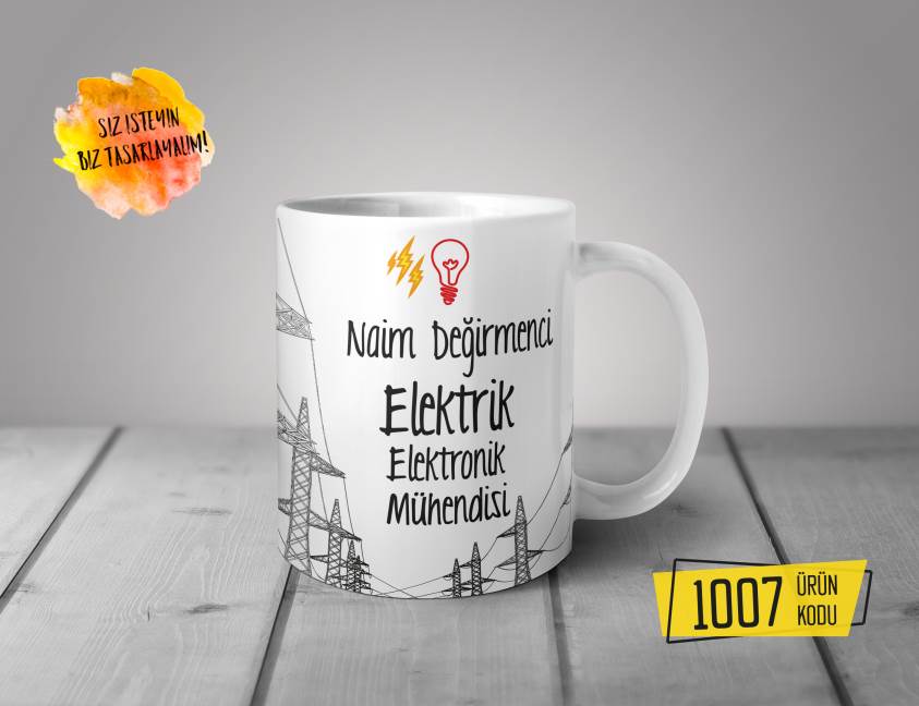 Kişiye Özel Baskılı Kupa- Elektrik Elektronik Mühendis Tasarım Baskılı Kupa 1007