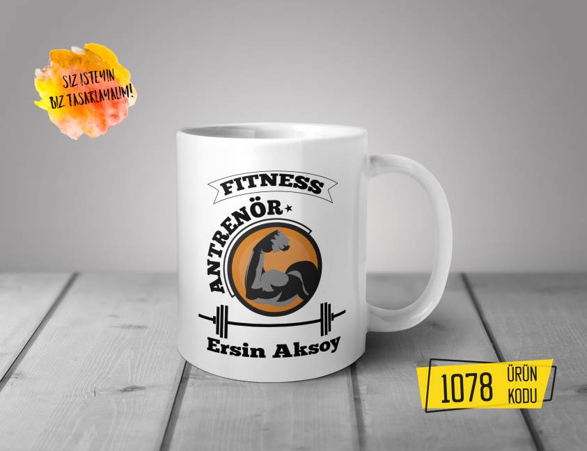 Kişiye Özel Baskılı Kupa-Fıtness-Antrenör Özel Tasarım Baskılı Kupa 1078