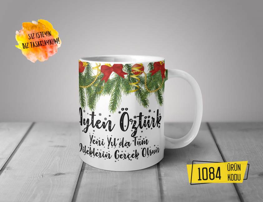 Kişiye Özel Baskılı Kupa-Yeni Yıl Özel Tasarım Baskılı Kupa 1084