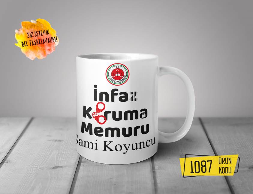 Kişiye Özel Baskılı Kupa-İnfaz Koruma Memuru Özel Tasarım Baskılı Kupa 1087