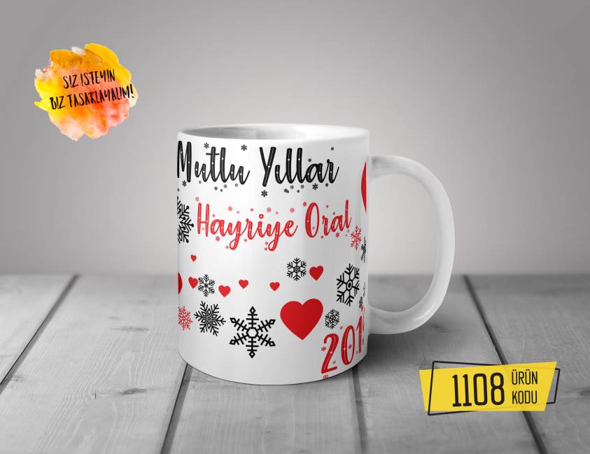 Kişiye Özel Baskılı Kupa-Mutlu Yıllar Özel Tasarım Baskılı Kupa 1108