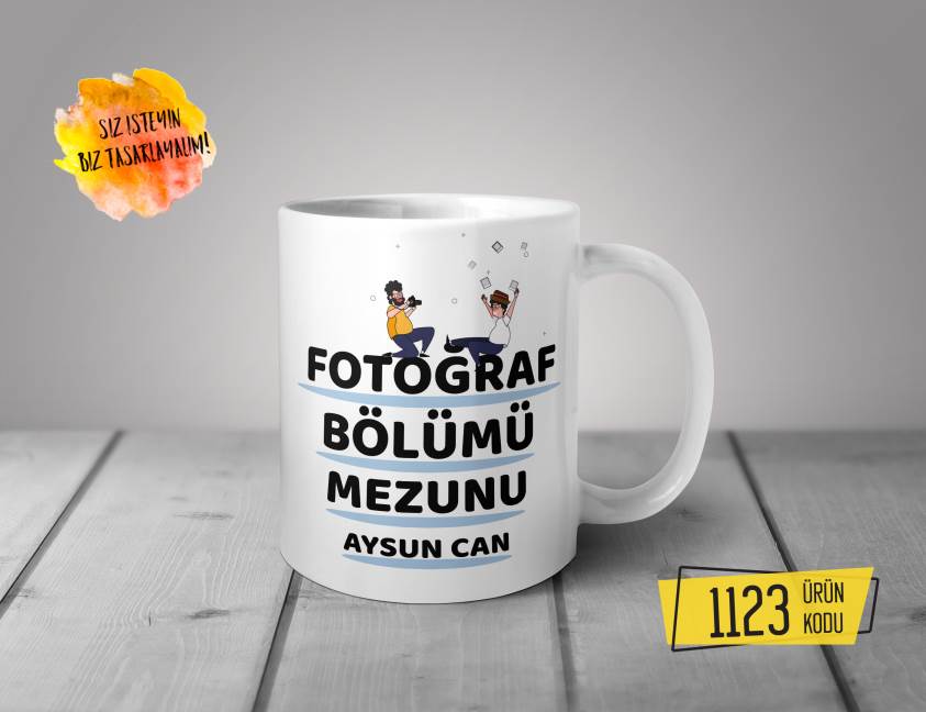 Kişiye Özel Baskılı Kupa- Fotoğraf Bölümü Mezunu Tasarım Baskılı Kupa 1123