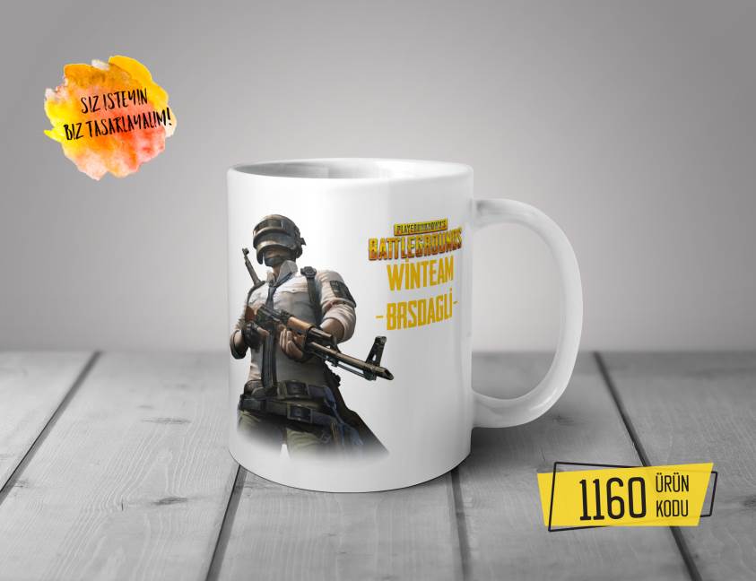 Kişiye Özel Baskılı Kupa-Playerunknown's Battlegrounos Winteam Tasarım Baskılı Kupa 1160