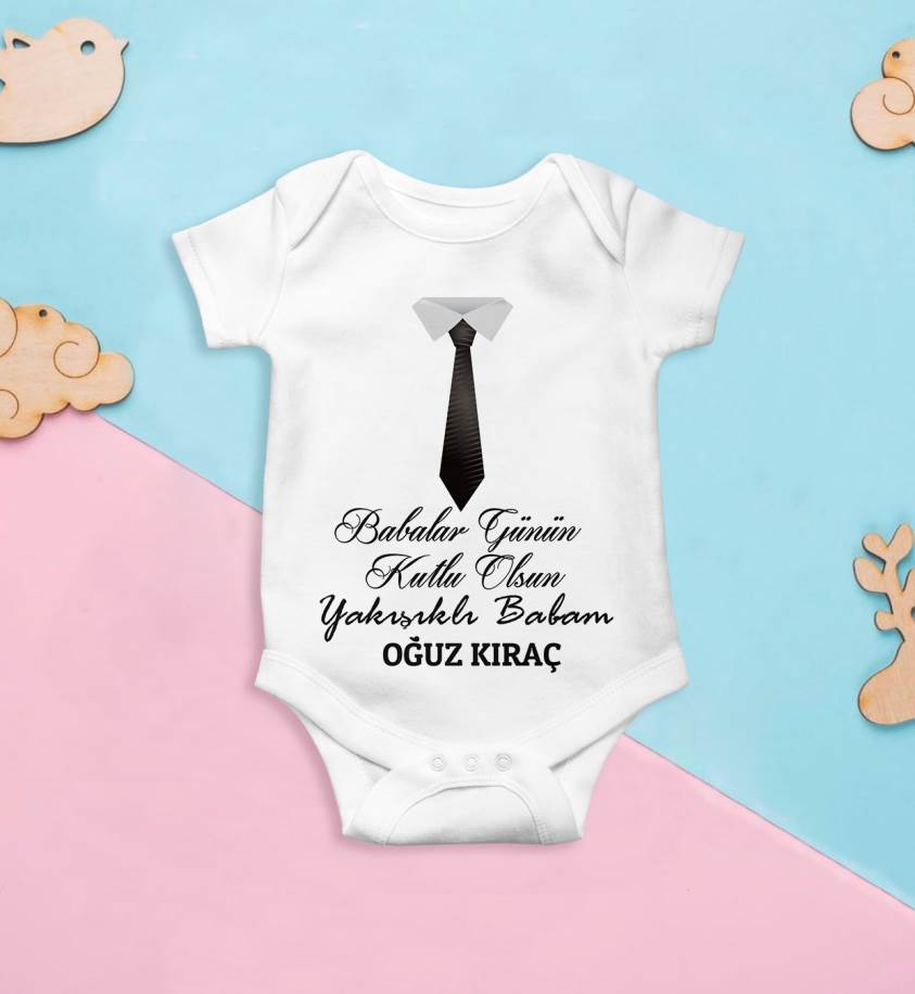 Babalar Gününe Özel Baskılı Bebek Zıbını - B2051