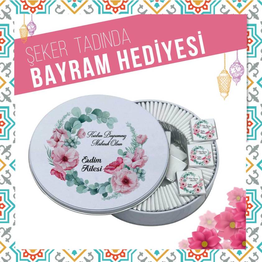 Bayram Çikolatası-Yuvarlak Metal Kutu B022