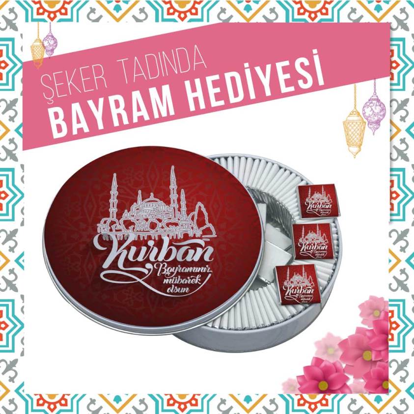 Bayram Çikolatası-Yuvarlak Metal Kutu B021