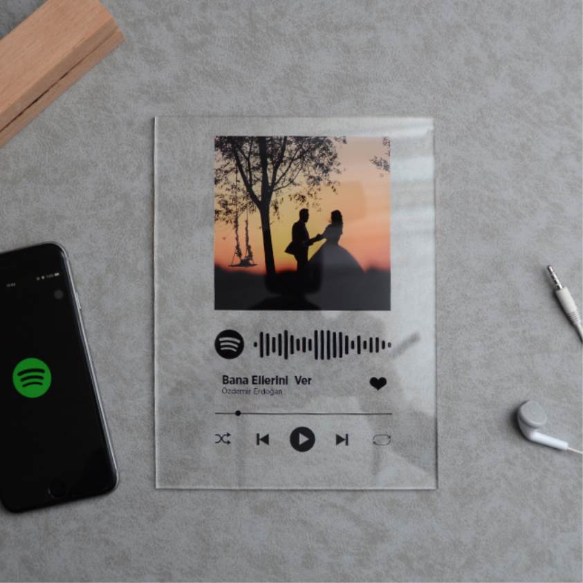 Spotify Kodlu Ahşap Ayaklı Pvc - S4009