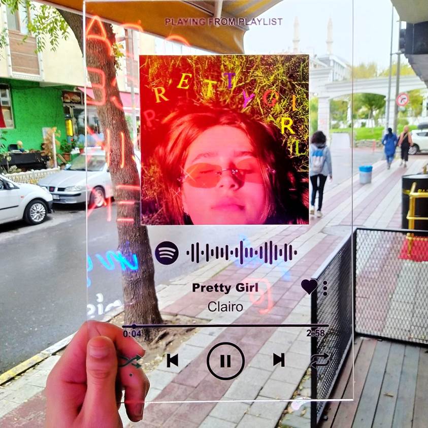 Spotify Kodlu Ahşap Ayaklı Pvc - S4001